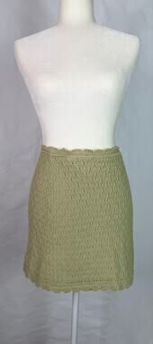 Olive Green Knit Wrap Around Skirt